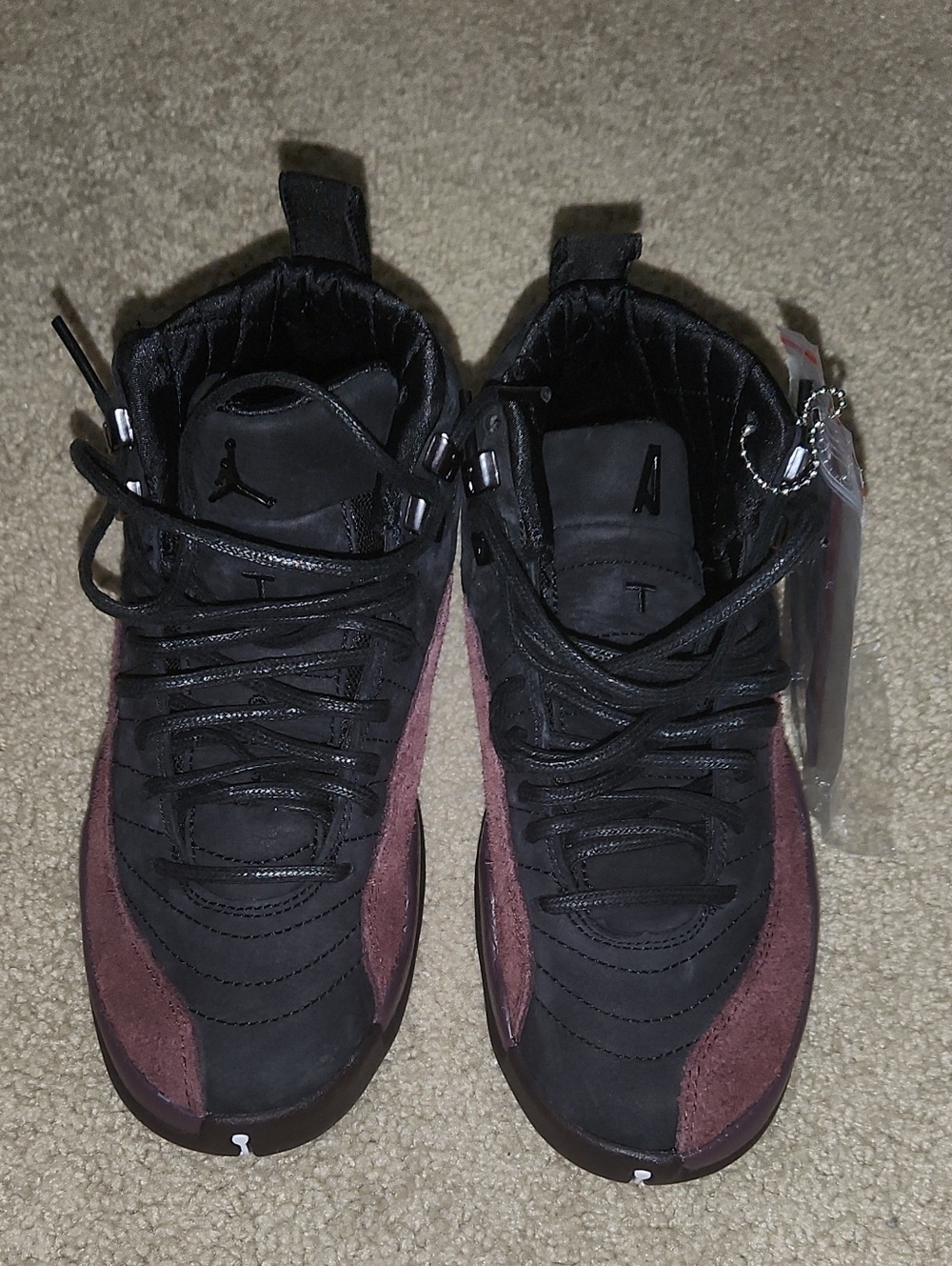 Air Jordan Retro 12 Women’s High-Top Sneakers - Black & Burgundy